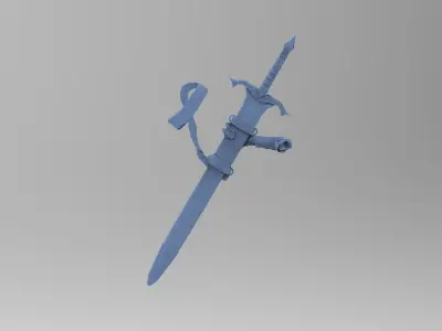 Epic fantasy twohanded sword 3D model