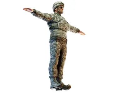 Ready Action Tactical Man 3D Model Download  Virtual Warfare Low-poly 3D model