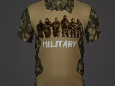 Military Soldier Clothing T-shirt Low-poly 3D model 15