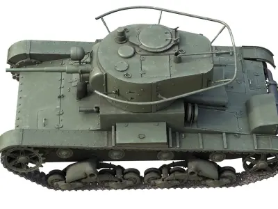 T 26 Soviet Tank Low-poly 3D model