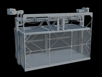 Service Elevator and Shaft 3D model