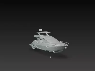 Modern Luxury Yacht Superyacht Boat 3D Print STL 3D print model