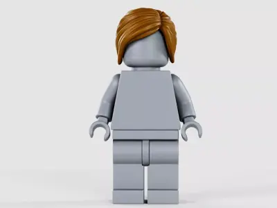 Lego Minifigure Brown Ponytail Hair 3D model