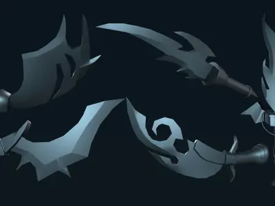 20 DAGGER BASE MESH-VOL01 Low-poly 3D model