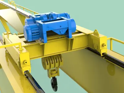 Gantry crane 32t Low-poly 3D model