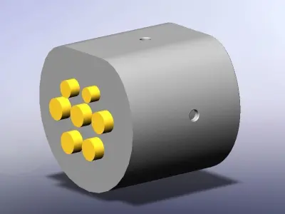 Type2 MENNEKES vehicle inlet up to 480V 3phase 63A or 1phase 70A 3D print model