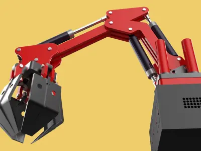 HYDRAULIC CRANE GRABBER CLAW GRIPPER GRAPPLE CLAMP HOOK LIFTER 3D model