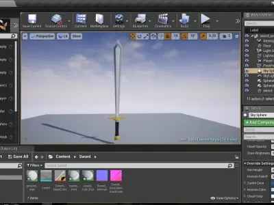Sword Low Poly PBR for Mobiles Low-poly 3D model