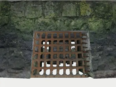 Medieval Fortress with Tower and Double Gates 3D model