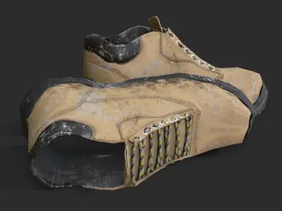 Safety Shoes Low-poly 3D model