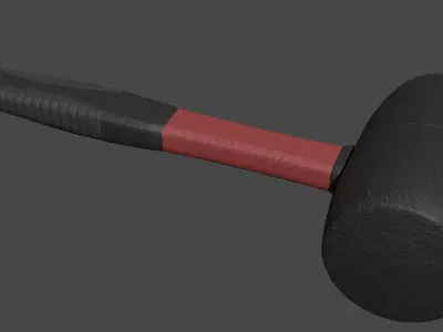 Rubber mallet 3D model Low-poly 3D model