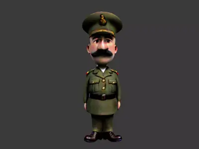 World War II Commander Low-poly 3D model