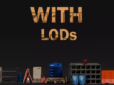Warehouse Props Pack Low-poly 3D model purchase