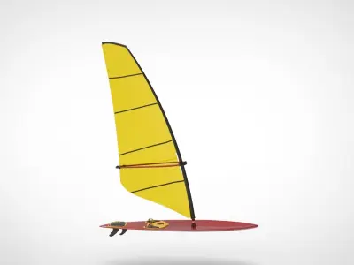 Wind surfing 3D model
