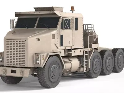Oshkosh M1070 Army Tank Transporter Low-poly 3D model