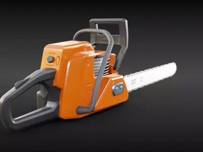 Generic Modern Gas Chainsaw Low-poly 3D model