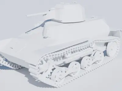 Type 97 Te-Ke tankette Low-poly 3D model