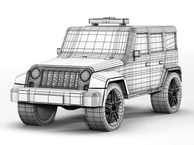 Realistic Emergency Patrol SUV Model 3D model
