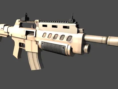 Assault Rifle Sci-Fi Low-poly 3D model