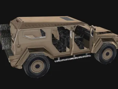 Army car Low-poly 3D model