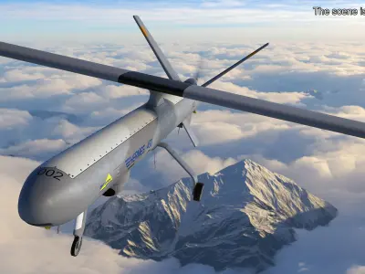 Hermes 450 Multi-Role High Performance Tactical UAS 3D model
