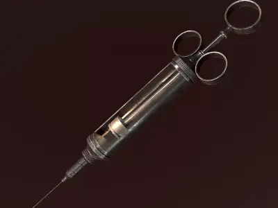 Antique Syringe - PBR Game Ready Low-poly 3D model