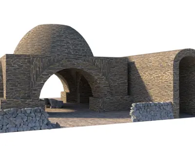 fireplace-Historical temple-place of worship 3D model