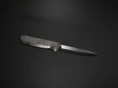 3D LowPoly Simple Classic Knife Low-poly 3D model