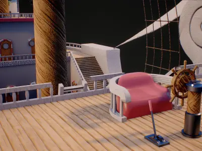 Thousand Sunny from One Piece Low-poly 3D model