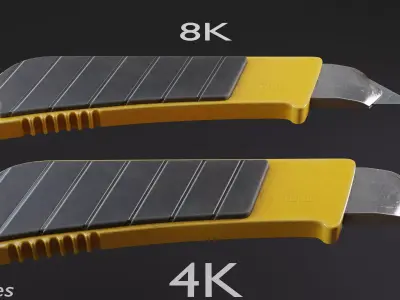 Yellow Box Cutter Knife 3D model