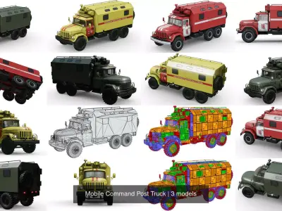 Mobile Command Post Truck 3D Model Pack