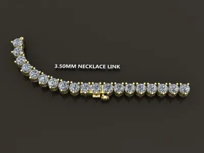 3-PRONG TENNIS DIAMOND NECKLACE LINK 3MM50 3D print model