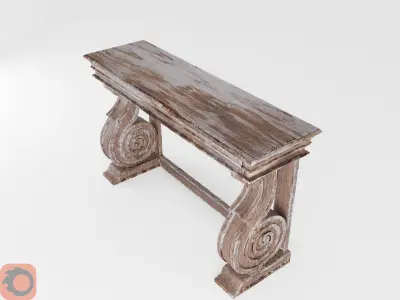 Scroll Console Table 3D model