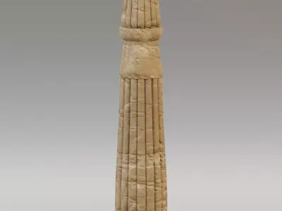 Egyptian lotiform column Low-poly 3D model