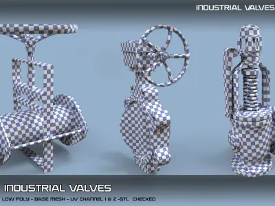  25 Industrial Valves-Vol02 Low-poly 3D model