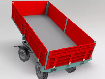 Tractor Trailer Low-poly 3D model