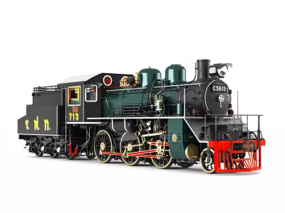 State Railway of Thailand JNR Class C56 Steam Locomotive  3D model