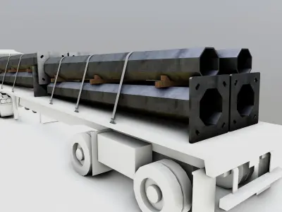 CARGO MODELS FOR TRUCK TRAILER-Polygon Pole Type-2 3D model