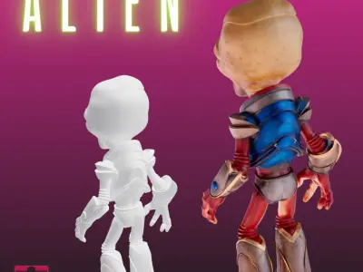 STL Tech Alien Warrior Sci-Fi Horror 3D print model