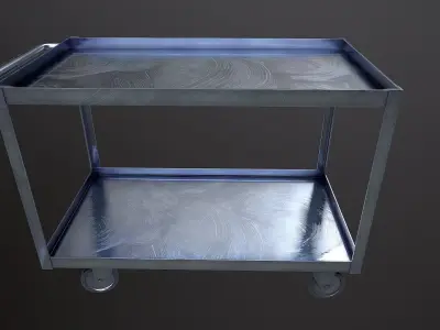 Metal Trolley Low-poly 3D model