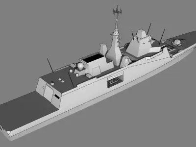 FFG Aquitaine FREMM class Low-poly 3D model