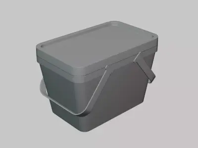 Square Bucket - Geometry Only No Textures No Materials 3D model purchase
