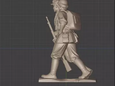 Military sculpture warrior  military battle war hero  soldier 3D print model 10
