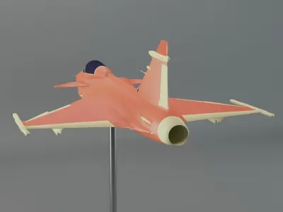 Gripen orange fighter jet 3D print model