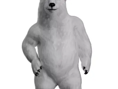 White polar Bear - 3D character 3D model