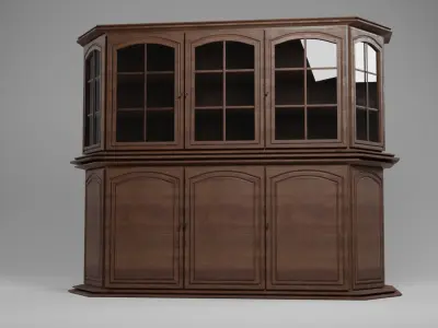 Glass-Case - 2k Textures Vintage cabinet -Antique 3D model