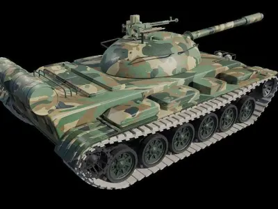T-59 Tank Low-poly 3D model