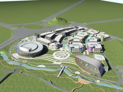 Architecture futuristic city 3D model