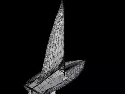 Flying Junior Sailboat Free low-poly 3D model