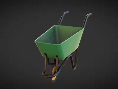 wheelbarrow Low-poly 3D model from CGTrader